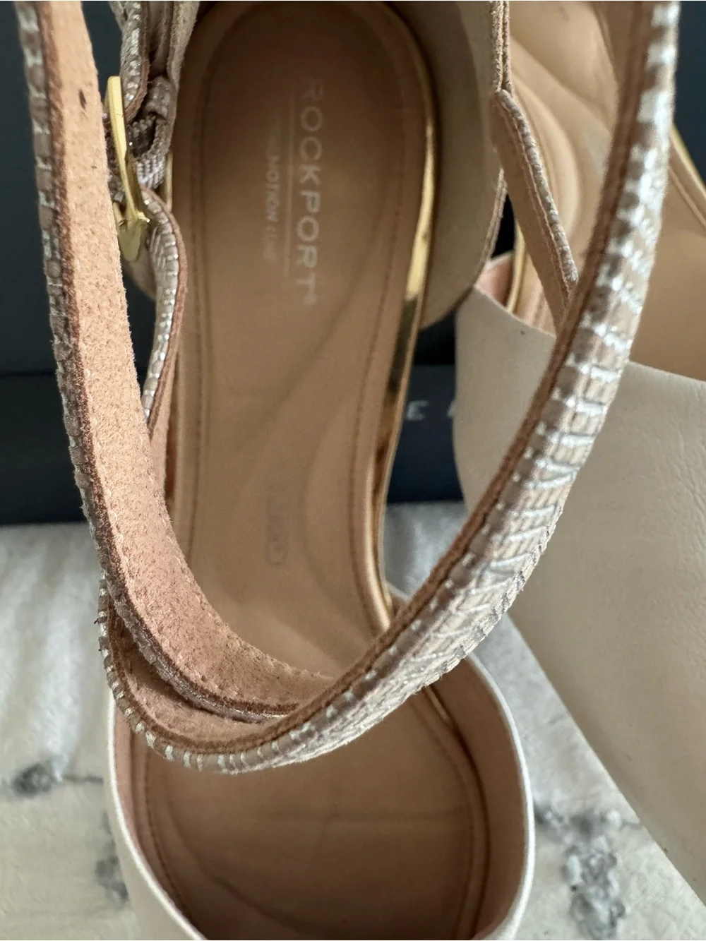 Rockport Trutec Women's Neutral Beige Ankle Strap Dress Shoes